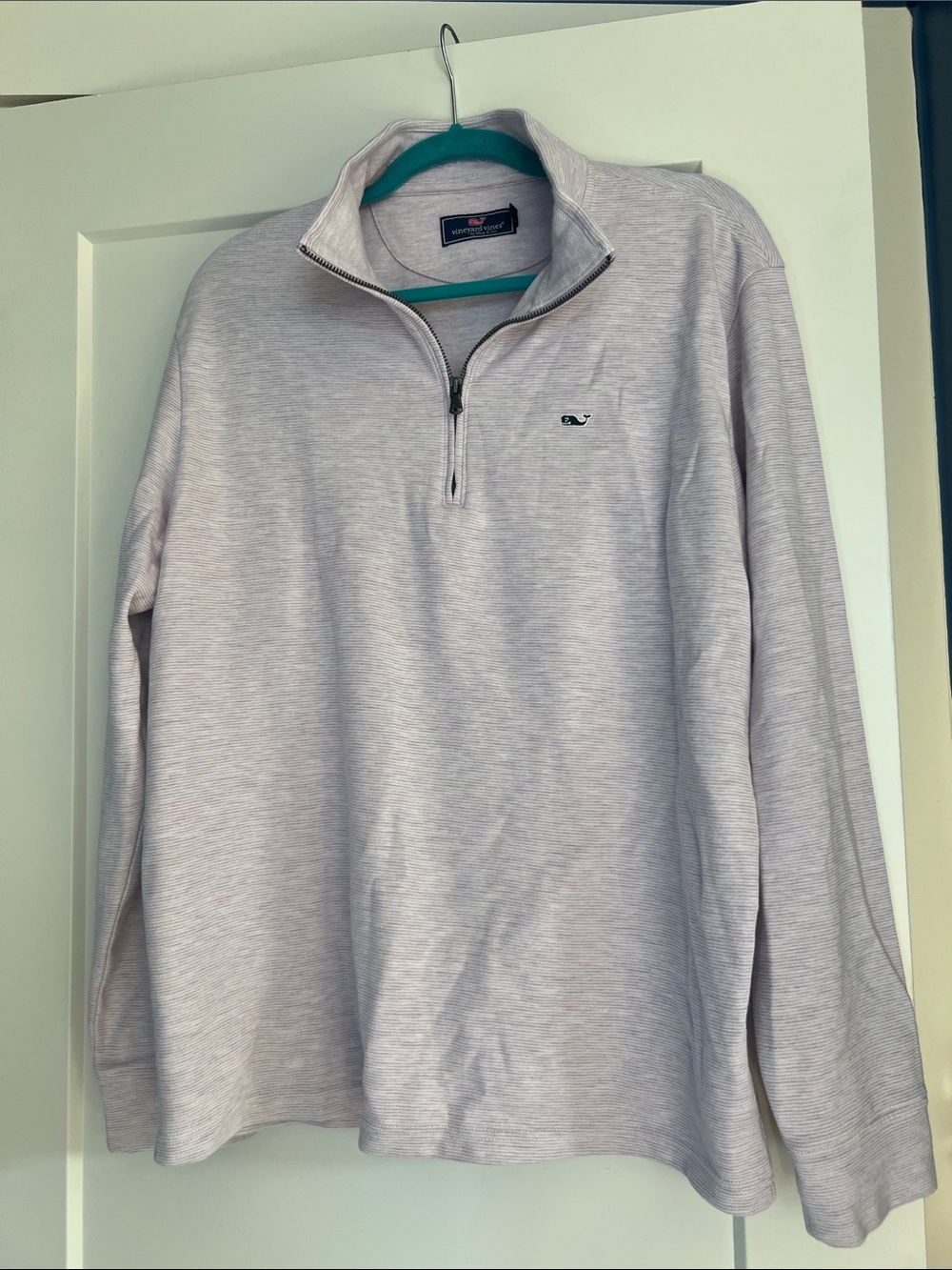 Vineyard vines light purple striped half zip polo large